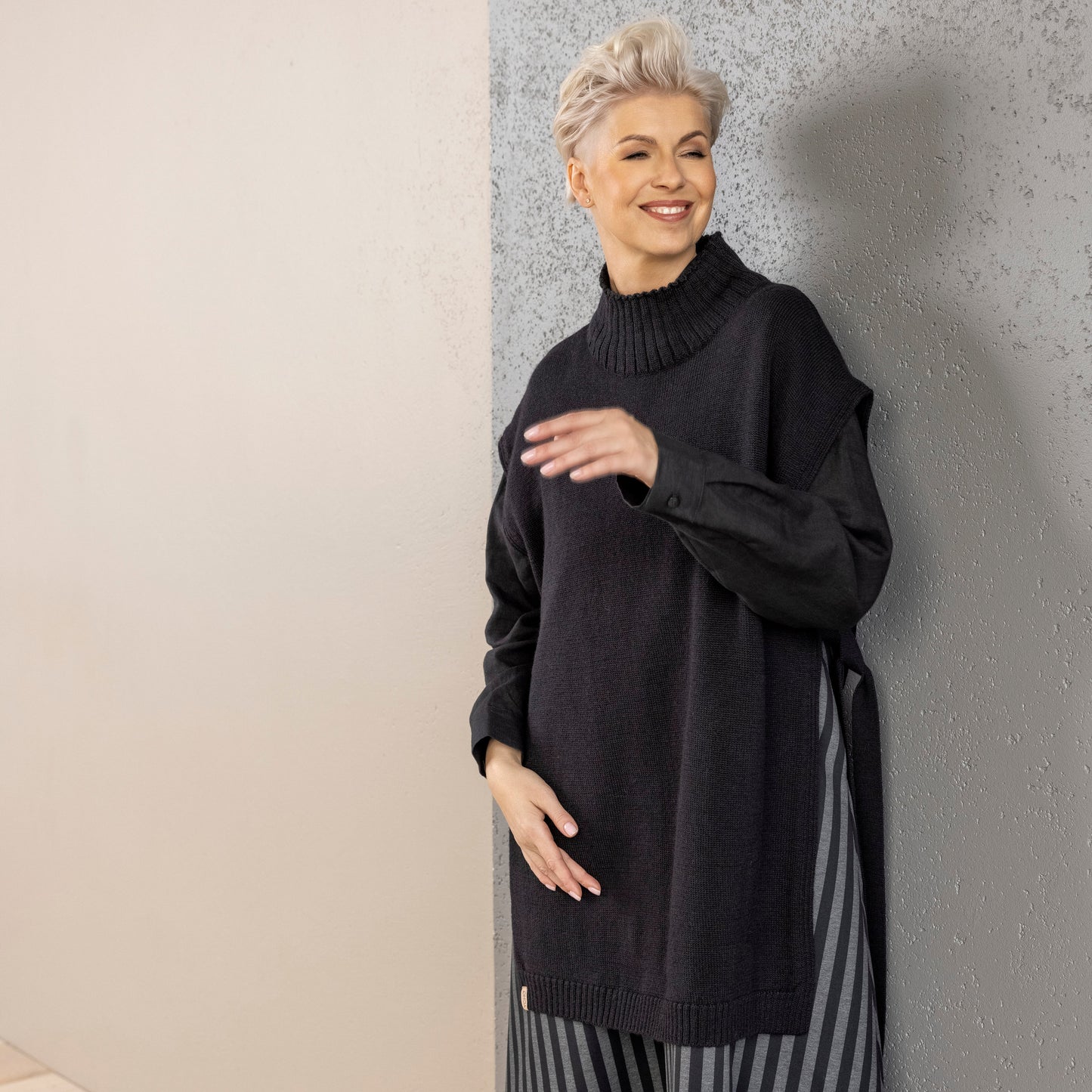Long merino wool vest Kristal